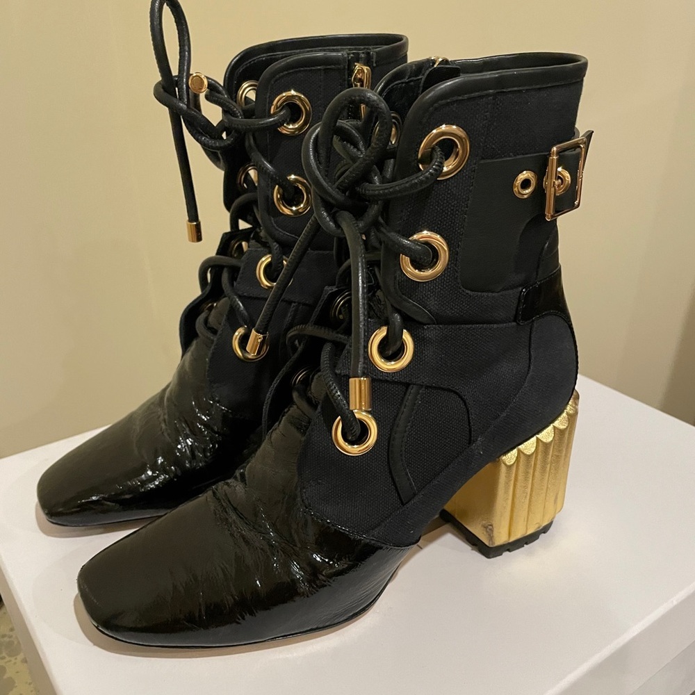 Dior Black Crinkled Boots - Picture 3 of 15
